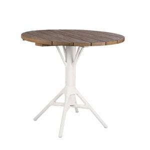 Sika Design Sika-Design Nicole Cafébord Ø: 80 cm - White Aluminium/Teak