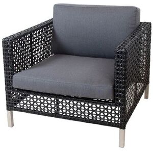 Cane-line Outdoor Connect Loungestol inkl. Grå Hynde SH: 30 cm - Black/Anthracite