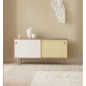 Sibast Furniture Sideboard AV No 11 - Oak Natural Oil/White Yellow Metal Legs