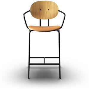 Sibast Furniture Piet Hein Bar Chair w. Armrest SH: 65 cm - Oil Oak/Dunes Cognac