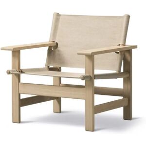 Fredericia 2031 The Canvas Chair af Børge Mogensen SH: 41,5 cm - Natur Canvas/Sæbebehandlet Eg