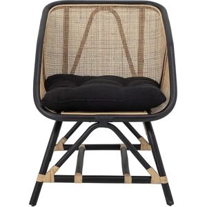 Bloomingville Loue Lounge Stol SH: 37 cm - Rattan/Sort