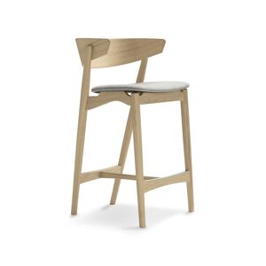Sibast Furniture No 7 Bar Stool SH: 65 cm - White Oil Oak / Remix 123 Light Grey