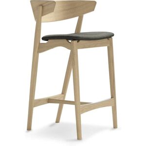 Sibast Furniture No 7 Bar Stool SH: 65 cm - White Oil Oak / Remix 133 Dark Grey