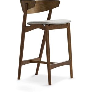 Sibast Furniture No 7 Bar Stool SH: 65 cm - Smoked Oak / Remix 123 Light Grey