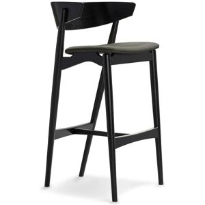 Sibast Furniture No 7 Bar Stool SH: 75 cm - Black Oak / Remix 133 Dark Grey