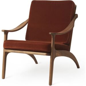 Warm Nordic Lean Back Lounge Chair SH: 41 cm - Teak/Brick Red