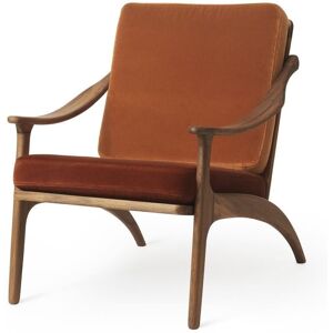 Warm Nordic Lean Back Lounge Chair SH: 41 cm - Teak/Rusty/Brick