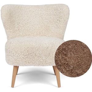 Natures Collection Emily Lounge Chair in New Zealand Sheepskin B: 60 - Taupe/Oak