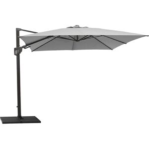 Cane-line Outdoor Hyde Luxe Tilt Parasol 300x300 cm - Light Grey inkl. Hyde Luxe Parasolfod Flise 50x50 cm 4 stk. - Grå Beton