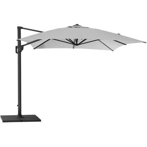 Cane-line Outdoor Hyde Luxe Tilt Parasol 300x300 cm - Dusty White inkl. Hyde Luxe Parasolfod Flise 50x50 cm 4 stk. - Grå Beton