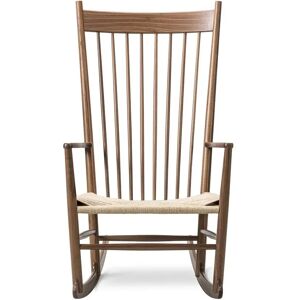 Fredericia 16000 J16 Wegner Gyngestol SH: 42 cm - Olieret Valnød/Naturfarvet Flet