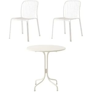 &Tradition Thorvald SC96 Space Copenhagen Cafe Table + SC94 Side Chair Havemøbelsæt - Ivory