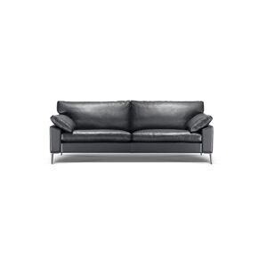 Søren Lund 329 2,5 Pers. Sofa L: 222 cm - Sort Piemonte Læder/Aluminium
