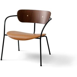 &Tradition Pavilion Lounge Chair AV6 - Valnød/Cognac læder m. messing