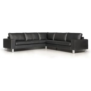 Mogens Hansen MH 221 Hjørnesofa 5 Pers L: 235 cm - Premium Læder / Sort