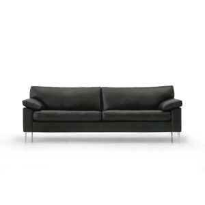 Mogens Hansen MH2163 2 Pers Sofa L: 160 cm - Sort Premium Læder / Rustfrit Stål