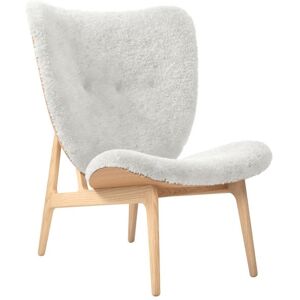 NORR11 Elephant Lounge Chair Sheepskin SH: 38 cm - Natural Oak/Sheepskin Off-White