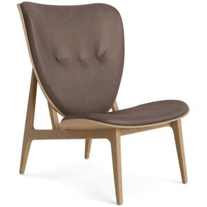 NORR11 Elephant Lounge Chair Leather SH: 38 cm - Natural Oak/Dunes Dark Brown 21001