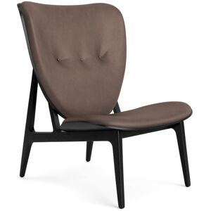 NORR11 Elephant Lounge Chair Leather SH: 38 cm - Black Oak/Dunes Dark Brown 21001