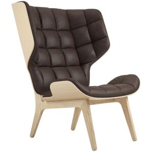 NORR11 Mammoth Chair Leather SH: 35,5 cm - Natural Oak/Dunes Dark Brown 21001