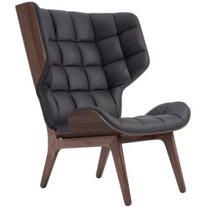 NORR11 Mammoth Chair Leather SH: 35,5 cm - Dark Smoked Oak/Dunes Anthracite 21003