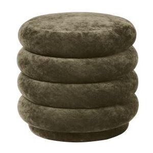 Ferm Living Pouf Round Fadede Velvet Ø: 45 cm - Forest