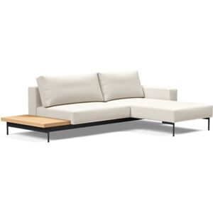 Innovation Living Bragi Sovesofa m. sidebord L: 265 cm - Mat Sort/Bouclé Off White