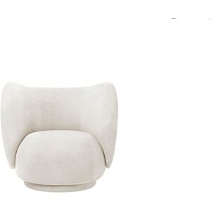 Ferm Living Rico Lounge Chair Brushed SH: 41 cm - Off White