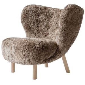 &Tradition Little Petra VB1 Lounge Chair SH: 40 cm - White Oiled Oak/Sheepskin Sahara