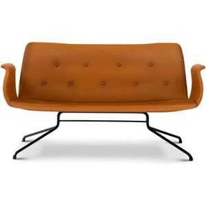 Bent Hansen Primum 2 pers. sofa m. Armlæn L: 140 cm - Cognac Adrian Læder/Sort Stel