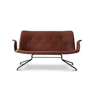 Bent Hansen Primum 2 pers. sofa m. Armlæn L: 140 cm - Davos Brown Læder/Sort Stel