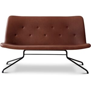 Bent Hansen Primum 2 pers. sofa L: 124 cm - Davos Brown læder/Sort Stel