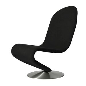 Verpan System 1-2-3 Lounge Chair Standard SH: 38 cm - Sørensen Hero Black Leather/Aluminium