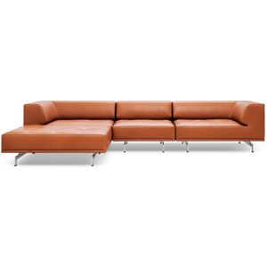 Fredericia Delphi Elements Sofa m. Chaiselong L: 325 cm - Cognac 95/Aluminium