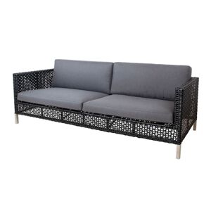 Cane-line Outdoor Connect 3 pers. Sofa inkl. Grå hynde L: 213 cm - Black/Anthracite