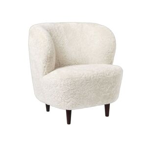 GUBI Stay Lounge Chair Fully Upholstered SH: 40 cm - Off White/Smoked Oak