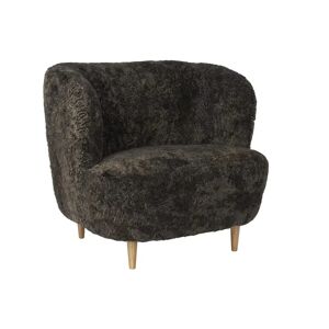 GUBI Stay Lounge Chair Fully Upholstered SH: 40 cm - Espresso/Oak