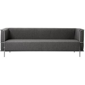 Kristina Dam Studio Modernist 3 pers. Sofa L: 220cm - Dark Grey/Rustfrit Stål