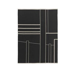 Kristina Dam Studio Architecture Throw Plaid 130x180 cm - Black Melange /Off White
