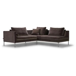 Juul 701 Hjørnesofa 230x220 cm - Peach 21/Børstet Rustfrit Stål