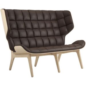 NORR11 Mammoth Sofa Leather SH: 35,5 cm - Natural Oak/Dunes Dark Brown 21001