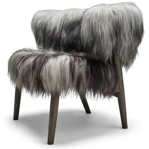 Sibast Furniture No 7 Lounge Chair Full Upholstered SH: 35 cm - Dark Oiled Oak / Long Sheepskin