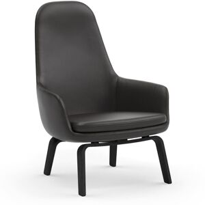 Normann Copenhagen Era Lounge Chair High Black Oak SH: 40 cm - Ultra Leather / Anthrazite 41580