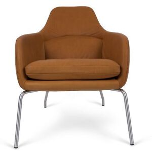 Bent Hansen Primum Asento Loungestol SH: 41 cm - Cognac Adrian Læder/Rustfrit Stål