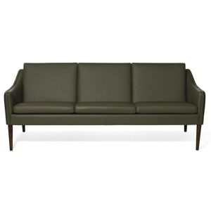 Warm Nordic Mr. Olsen 3 Seater Sofa L: 200 cm - Smoked Oak/Pickle Green Leather