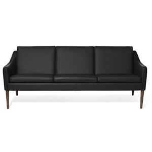 Warm Nordic Mr. Olsen 3 Seater Sofa L: 200 cm - Walnut/Black Leather