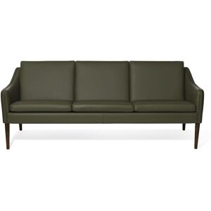 Warm Nordic Mr. Olsen 3 Seater Sofa L: 200 cm - Walnut/PIckle Green Leather