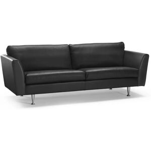 Stouby Altos 3 pers. Sofa L: 218 cm - Sort læder/Stål