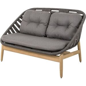 Cane-line Outdoor Strington 2 Pers. Sofa inkl. AirTouch Hyndesæt L: 135 cm - Dark Grey/Teak m. Soft Rope